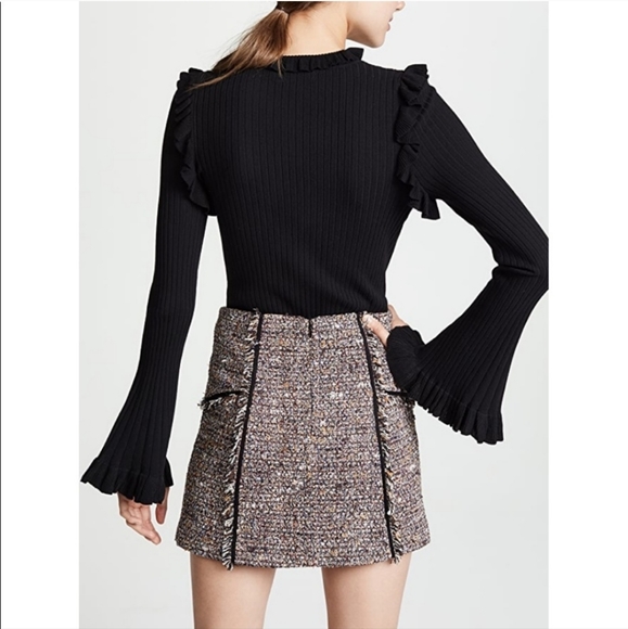 Line + Dot Revolve Jill Ribbed Knit Bell Sleeve Ruffle Sweater - Picture 2 of 15